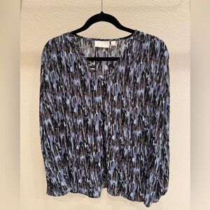 Belle by Kim Gravel Women's Blue Patterned Top xs